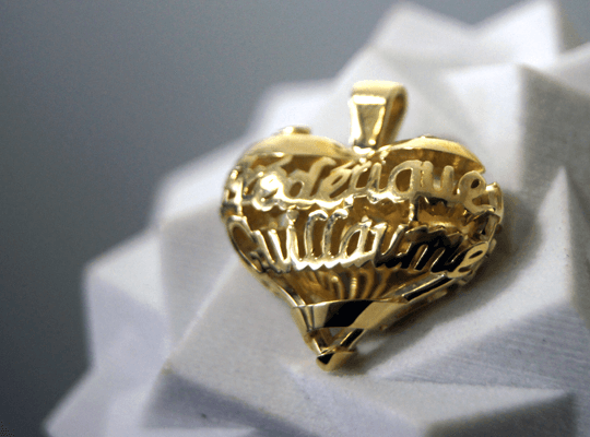 3D printed pendant with Brass material