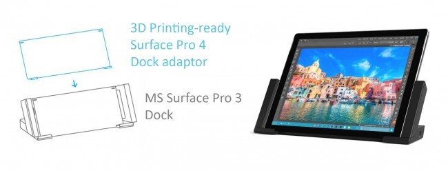 Official adapter for MS Surface Pro 4 for 3D printing