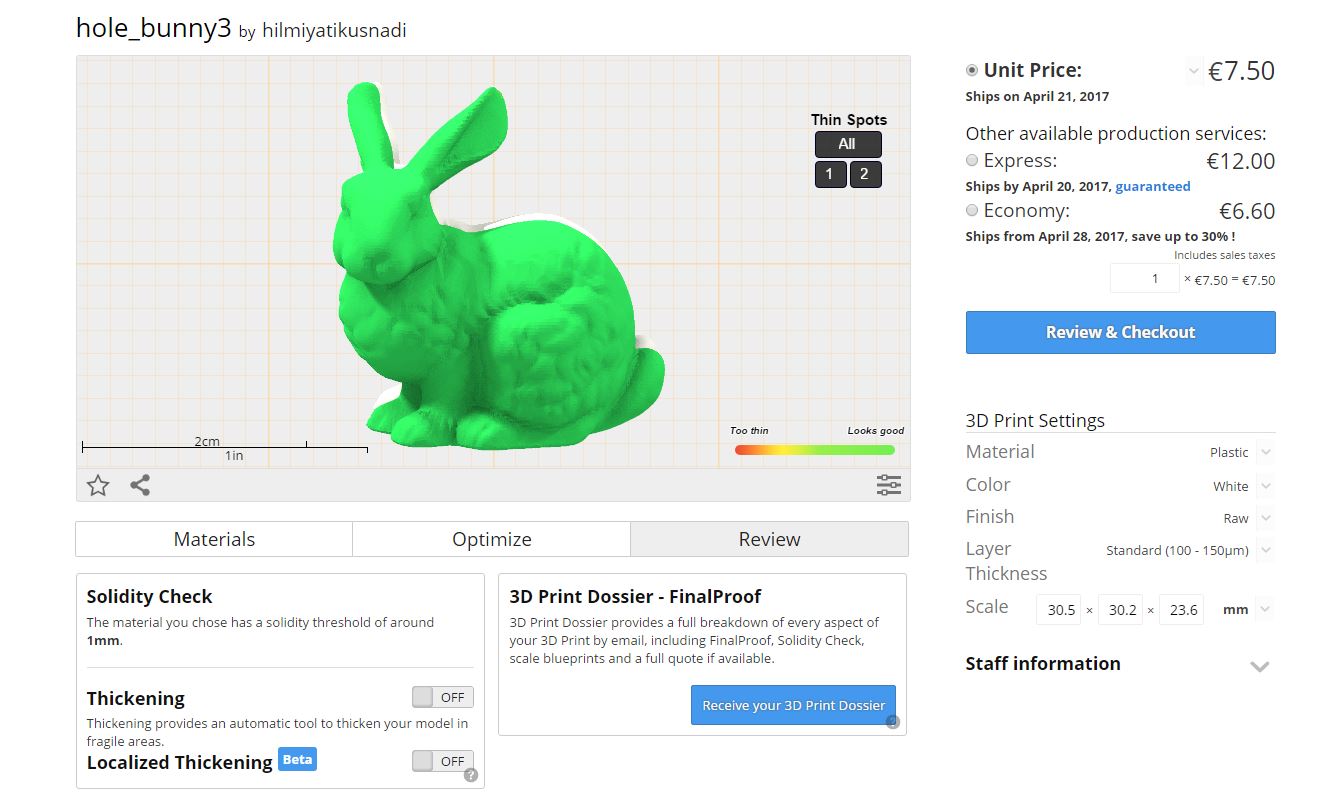 Solidity Check tool for 3D Printing