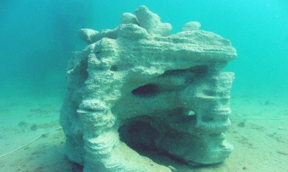 Concrete 3D printed coral reef