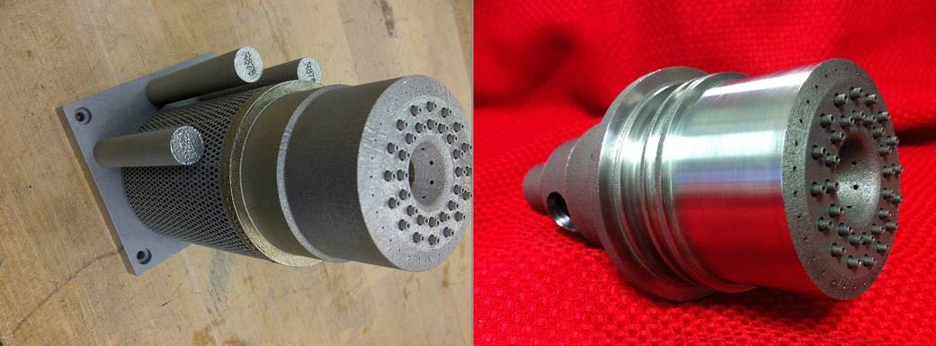 https://www.nasa.gov/exploration/systems/sls/multimedia/gallery/3d_printer_2.html Left image presents the engine part straight out of the 3D printer, right is after post-processing was finished