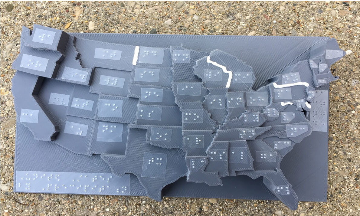 Braille map of America